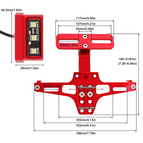 Motorcycle License Plate Bracket Adjustable Fender Eliminator w LED Light by Windance - Used condition - Image 5