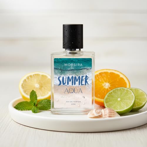 Image of Summer Aqua Eau De Parfum 50ml - Fresh Ocean Inspired Fragrance for Men & Women | Light Aquatic Scent |Perfume Spray | Long Lasting Fresh Aroma