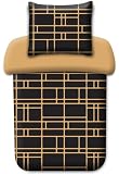 Pamposh Bettwäsche Sets Bettbezug Set Prämie Mikrofaser Anthrazit mit Reißverschluss hochwertigen Qualität für Allergiker (Schwarz, (1 x 135 x 200 cm) + (1 x Kissenbezug 80 x 80 cm))