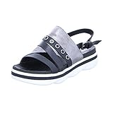 Flexible Laufsohle Mjus Damen Sandalette 6051 Schwarz (Nero/Mouse), Größe 40