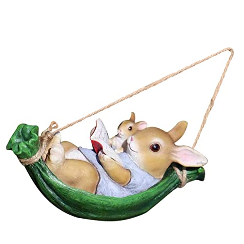 Mipcase Statue De Jardin Résine De Lapin Balancelle Décoration Extérieure pour pour Jardin Terrasse