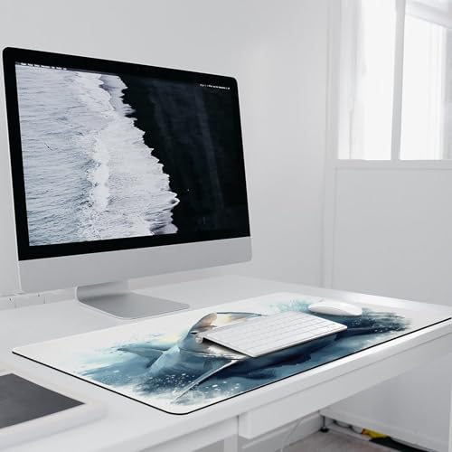 Tapis de souris de bureau requin 91,4 cm en caoutchouc durable