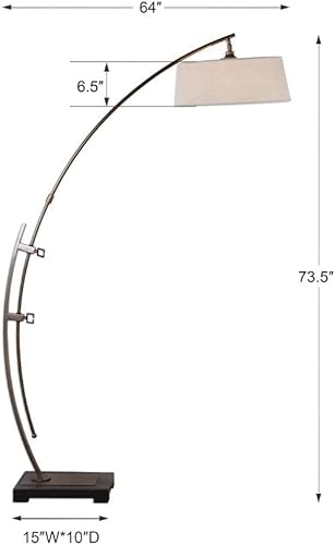 Vista 4 de Uttermost Lámpara de pie de arco de bronce oscuro plateado Calogero