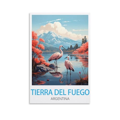 Tierra Del Fuego Argentine impression vintage pour creer une ambiance voyage au salon