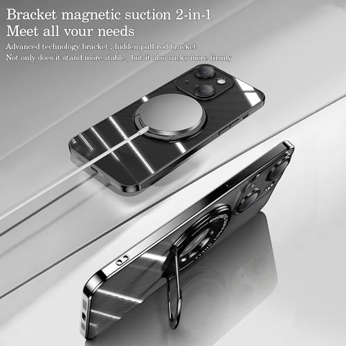 Coque iPhone 15 MagSafe transparente avec béquille de support d'objectif arrière - 2