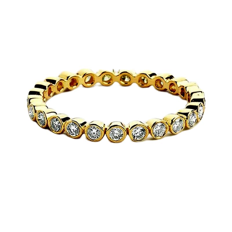 Bague d'éternité argent 925 avec pierre CZ transparente plaquée or