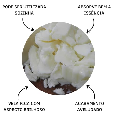 Cera de Côco 1KG Vegetal Vegana Biodegradável para Fabricar Velas Premium Queima Limpa
