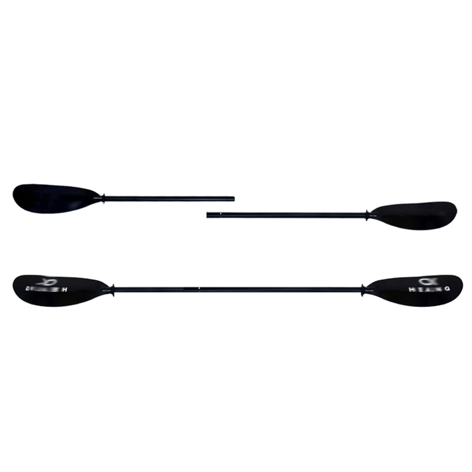 Remo de aluminio para kayak, 230 cm, 1143 g, color negro, con botón de resorte de acero inoxidable, ligero y duradero