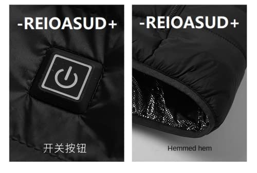 Heated Hoodie for Men and Women,Heated Jacket with 3 Heating Levels, 9 Heating Zones Heated Down Hooded Coat2