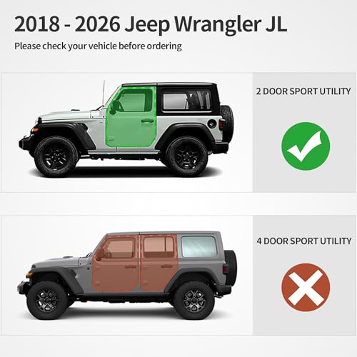 Image of OEDRO Paintable Running Boards Fit for 2018-2026 Jeep Wrangler JL 2 Door