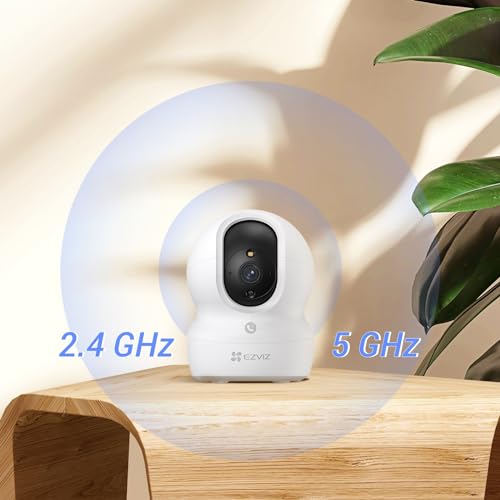 EZVIZ CP1 Pro 4MP WLAN Überwachungskamera Innen, 360° PTZ Home und Baby Monitor mit Farbnachtsicht, 2,4/5GHz Wi-Fi IP Kamera, Personen-/Geräuscherkennung, Auto-Zoom-Tracking, 2-Wege-Audio