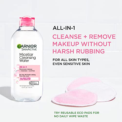 Image of Garnier Back to School Bundle| Micellar Water (400mL), EcoPads, Fructis Sleek & Shine Shampoo (22 Fl Oz), Conditioner (21 Fl Oz) + 10-in-1 (8.1 Fl Oz), 5-piece Set (Packaging May Vary)