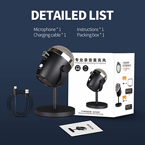 Micyusheng Usb Mini Condenser Microphone,Desktop Microphone For Pc/Micro/Mac/Android,Professional Plug&Play Studio Microphone With Stand,Online Chatting,Videos,Voice,Streaming,Youtube. #TOP2