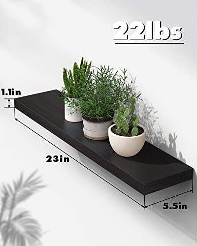 Olarhike Black Bathroom Decor Shelves For Laundry Room Organization, Books/Cat/Storage/Fake Plant Shelves,Wall Shelves For Home Room Bedroom Decor,Shelf For Living Room Kitchen,23Inch #TOP3