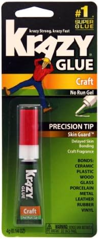 Krazy Glue, Craft Glue, No-Run Gel, Skin Guard, Precision Tip, 4 g, Clear, 0.14 oz (KG36648R)
