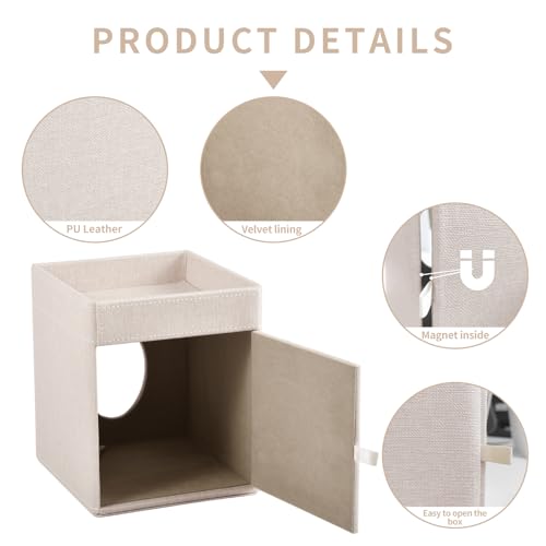 XNONE Tissue Box Cover with Storage Tray Square Tissue Box Holder PU Leather Facial Tissues Organizer Tray for Bathroom Vanity Bedroom Office Car,Stylish Napkin Caddy Decorative Organizer,Beige - Cosy Home Interiors XNONE Tissue Box Cover with Storage Tray Square Tissue Box Holder PU Leather Facial Tissues Organizer Tray for Bathroom Vanity Bedroom Office Car,Stylish Napkin Caddy Decorative Organizer,Beige - Image 6