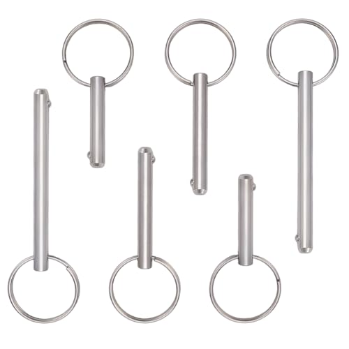 arricraft 6 Pcs 3 Sizes Quick Release Pin, Full 316 Stainless Steel Ball Pin, Bimini Top Pin, Marine Boat Hardware Accessories, Usable Length 3.93/2.95/2.52 Inches