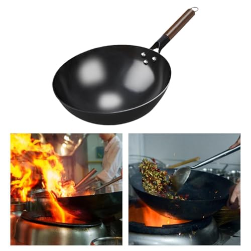 Wok sartén con fondo redondo 32 cm sin orejas miniatura 5