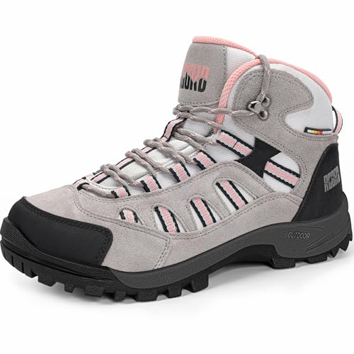 R CORD Womens Waterproof Hiking Boots Slip Resistant Work Boots Tactical Boots Outdoor Hiking Bootss Peach Size 8.5