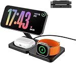 3 en 1 Chargeur sans fil, 15W Station de recharge sans fil magnétique rapide Compatible avec Mag-Safe Charge pour iPhone 16 Pro Max/16 Pro/16/15/14/13/12 Series,AirPods,Montre Apple Series,noir