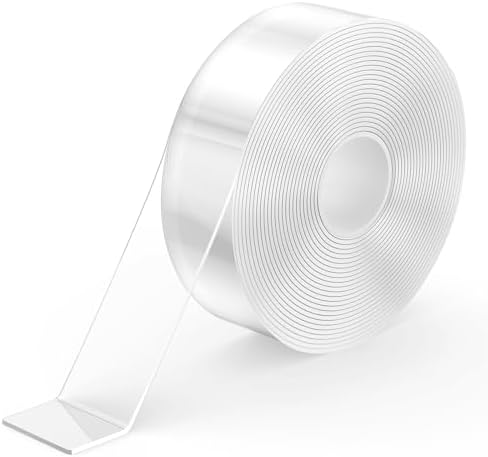kinkaivy 5m Doppelseitiges Klebeband Extra Stark Transparent, 3cm | Spurlos Abnehmbar Nano Tape, Wiederverwendbar, Wasserfest Double Sided Tape für FotoWand/Teppich/Küche/Zuhause,