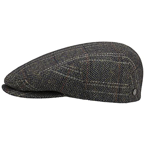 Lierys Melico Driver Virgin Wool Flat Cap Men Olive 7 5/8