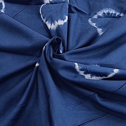 Tissu au mètre Pattern8 : coton Indigo teint à la main pour couture