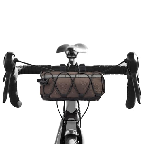 Topactive Bolsa Manillar para Bicicleta 22x11cm, Mochila para Gravel, Bikepacking, Impermeable, Accesorios (Marrón)