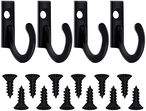100 Pieces Wall Mounted Single Hook Robe Hooks Coat Hooks and 110 Pieces Screws for Hanging Key Hooks Jewelry (Black)