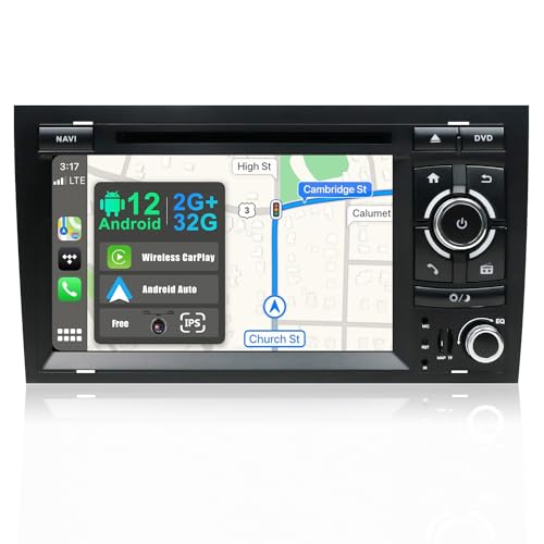 JOYX Android 10 Double Din Car Stereo for Audi A4 2003-2011 Head Unit | 7” 2G+32G | Free Canbus & Backup Camera | Support Carplay Bluetooth Sat Nav Mirror Link DAB+ Subwoofer WIFI Steeringe Wheel GPS