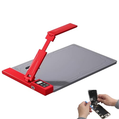 WUCIOA Heizkissen-Bildschirmtrenner, LCD-Bildschirmtrenner mit Kameraöffnung, 2 Beleuchtungsmodi, Digitale Temperaturregelung, Heizkissen für Handyreparatur