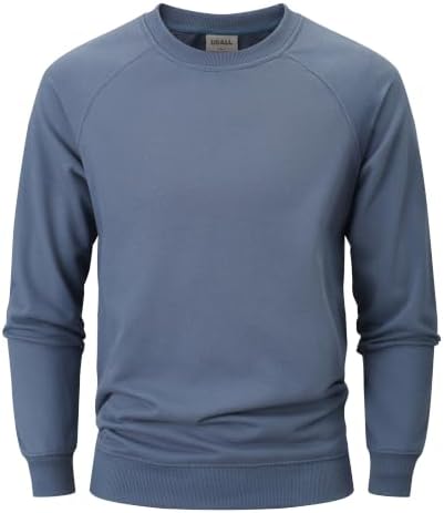 USALL Sweatshirts für Herren Baumwolle Rundhals Hoodie Pullovers Männer Kapuzenpullover Langarm Casual Sweatshirt