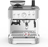3-in-1 Coffee Maker,Espresso Machine with Built-in Grinder & Milk Frother, for Espresso, Cappuccino & Latte, 85oz Removable Water Tank, Home Barista Machine, Ideal Gift for Coffee Lovers (Silver)