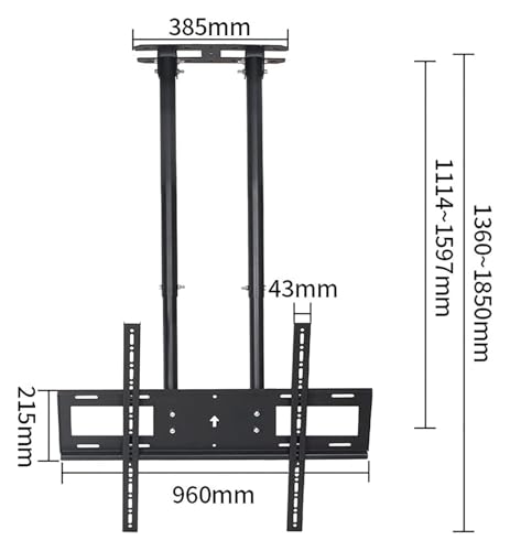 Support TV simple écran de 60 à 100 pouces avec mât télescopique robuste - 3