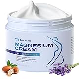 TJK Health Magnesium Cream for Neuropathy - Nerve Muscle Cramps Body Pain Topical Lotion Support with Lavender Shea Butter - Nighttime Relaxing & Calming Foot & Body Rub for Legs Feet Back