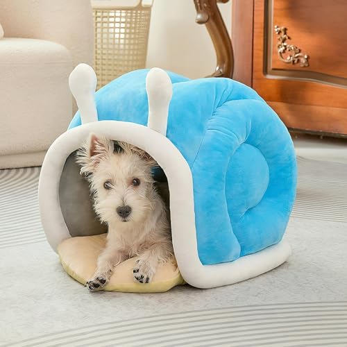 Abri pour chat d'intérieur forme escargot lit d'hiver chaud pour canapé