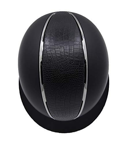 Tipperary Equestrian Horse Riding Helmet - Windsor - English Style Protective Horseback Riding Apparel - Customizable Fit And Cooling Ventilation - Black Croco - M #TOP3