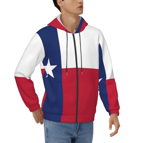 Sweat à capuche Texas à manches longues et motif drapeau imprimé