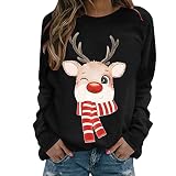 JokeLomple Sudadera Mujer Sin Capucha Navidad - Sudaderas Divertido Estampado De NavideñO Ropa De Navidad Pullover Chica Casual Elegante Original Adolescente Chica Sudadera Camisetas Blusas NavideñOs