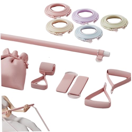 Kit Pilates avec 5 bandes de résistance réglables et barre de fitness à domicile