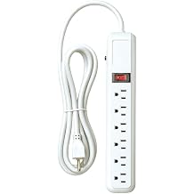 Voltec 11-00223 14/3 SJT 6-Outlet Power Strip, 6-Foot, White