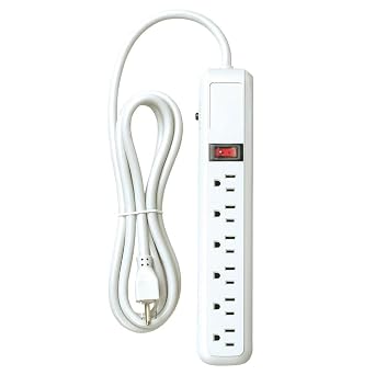 Voltec 11-00223 14/3 SJT 6-Outlet Power Strip, 6-Foot, White
