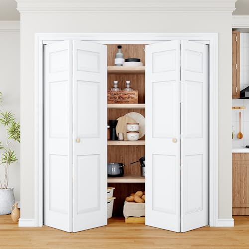 Bifold Door for 72" x80 Opening, 6-Panel Shaker Style Folding Door, Primed