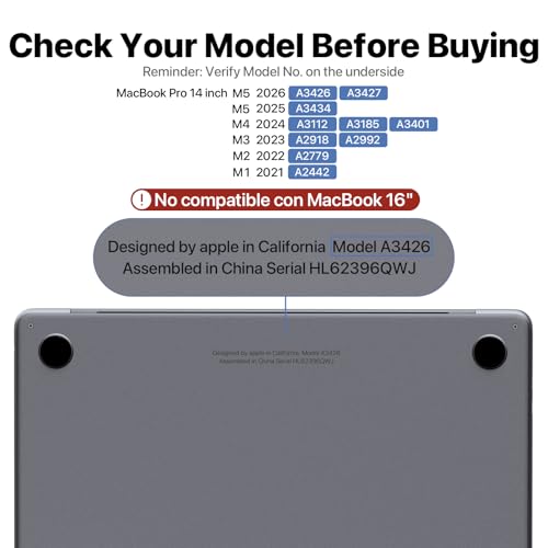 Image of Soonjet Matte Case for MacBook Pro 14 inch M5 M4 M3 M2 M1 2026-2021 Laptop