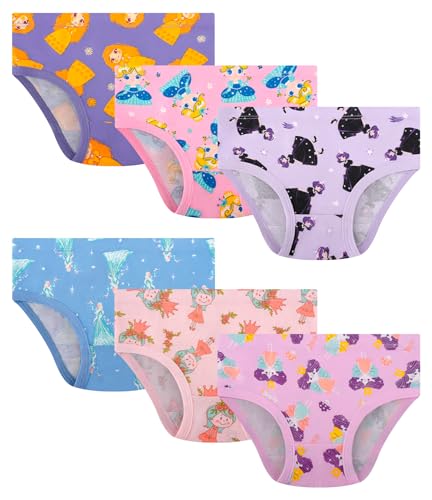DAUGHTER QUEEN Girls Underwear Toddler Princess Panties Little Kids Undies Children Fairy Soft 100% Cotton Underpants Size 4T 5T Briefs Age 4 5 Years Old Tagless Clothes Panty