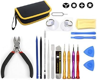 19-Piece Cellphone Repair Tool Kit for iPhone, Tablet, Computer, MacBook & More - Professional iPhone Repair Kit - iPad Fix Kit Includes Screwdrivers, Spudgers & Pliers