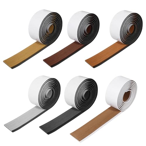 EVA Schaum Boot 240 * 5,7 * 0,6 cm,Anti-Rutsch Deck Bootsmatte,Teakholz Boat Bodenbelag Teppich,Selbstklebende Deck Teppich,Yachtboden rutschfeste Matte für Yachten Schiffsdecks (Hellbraun -Schwarz)