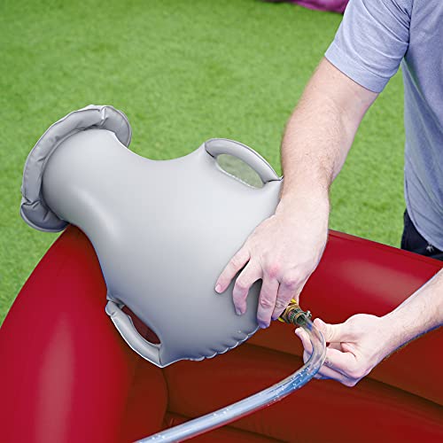 Teamson Kids Water Inflatable, Pirate Boat Water Fun for Outdoor Garden, Water Play Centre for Boys & Girls with 7 Accessories, Red