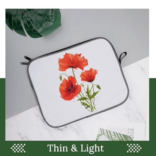 Funda para portátil de 14 pulgadas ligera con protector acolchado de amapola 4