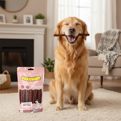Image of Scrummy Chicken and Rice Stick Cuts Dog Treats, 70g Soft & Tasty Training Snacks | High Protein, Easy to Digest, Healthy Rewards for Puppies & Adult Dogs